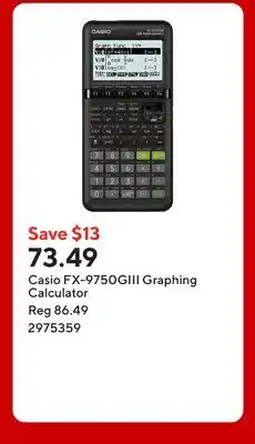 Staples Casio FX-9750GIII Graphing Calculator offer