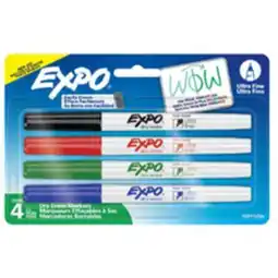 Staples Expo Dry Erase Markers, Ultra Fine, Assorted offer
