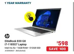 Visions Electronics HP EliteBook 830 G8 i7-1185G7 Laptop offer