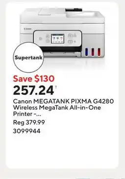 Staples Canon MEGATANK PIXMA G4280 Wireless MegaTank All-in-One Printer - White offer