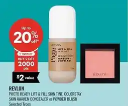 Shoppers Drug Mart Revlon photo ready lift & fill skin tint, colorstay skin awaken concealer or powder blush offer