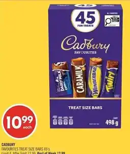 Shoppers Drug Mart Cadbury favourites treat size bars offer