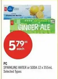 Shoppers Drug Mart PC Sparkling Water or Soda offer