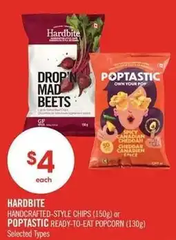 Shoppers Drug Mart Hardbite handcrafted-style chips or Poptastic ready-to-eat popcorn offer
