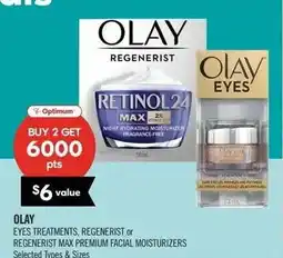 Shoppers Drug Mart Olay eyes treatments, regenerist or regenerist max premium facial moisturizers offer