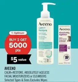Shoppers Drug Mart Aveeno calm+restore, absolutely ageless facial moisturizers or cleansers offer