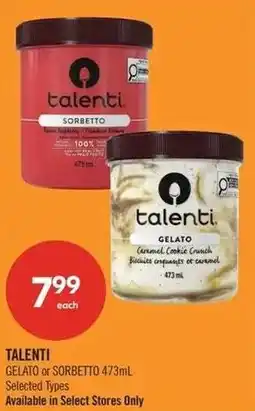 Shoppers Drug Mart Talenti gelato or sorbetto offer
