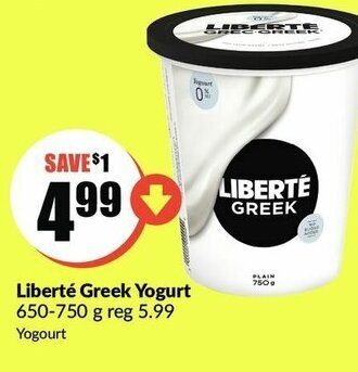 FreshCo Liberté Greek Yogurt offer