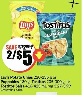 FreshCo Lay's Potato Chips or Poppables Tostitos offer