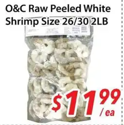 Bestco Food Mart O&C Raw Peeled White Shrimp Size 26/30 2LB offer