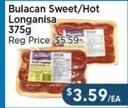 Blue Sky Supermarket Bulacan Sweet/Hot Longanisa offer