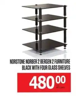 Centre Hi-Fi Norstone norber 2 bergen 2 furniture black with four glass shelves offer