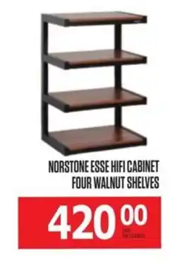 Centre Hi-Fi Norstone esse hifi cabinet four walnut shelves offer
