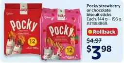 Walmart Pocky strawberry or chocolate biscuit sticks offer
