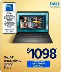 Walmart Dell 14" productivity laptop offer