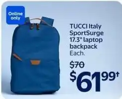 Walmart Tucci Italy SportSurge 17.3" laptop backpack offer