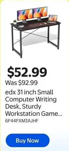 Walmart edx 31 inch small computer writing desk offer