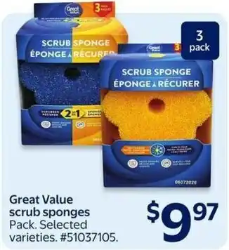 Walmart Great Value scrub sponges offer