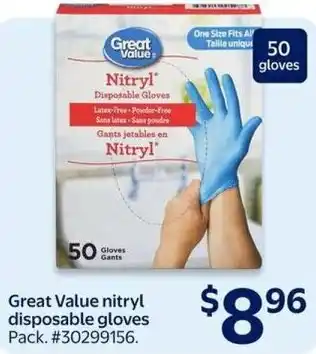 Walmart Great Value nitril disposable gloves offer