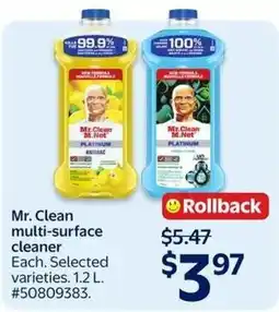 Walmart Mr. Clean multi-surface cleaner offer
