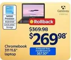 Walmart Gateway Chromebook 311 11.6" laptop offer