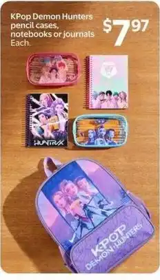 Walmart KPop Demon Hunters pencil cases, notebooks or journals offer