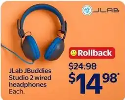 Walmart JLab JBuddies Studio 2 wired headphones offer
