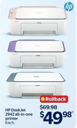 Walmart hp deskjet 2942 all-in-one printer offer