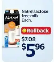 Walmart Natrel lactose free milk offer