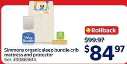 Walmart Simmons organic sleep bundle crib mattress and protector offer