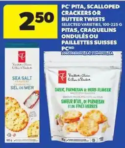 Atlantic Superstore PC pita, scalloped crackers or butter twists offer