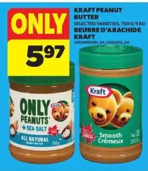 Atlantic Superstore Kraft peanut butter selected varieties offer