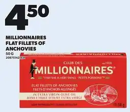 Loblaws Millionnaires flat fillets of anchovies offer