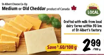St-Albert Cheese Co-Op Medium or Old Cheddar