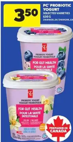 Atlantic Superstore PC probiotic yogurt offer