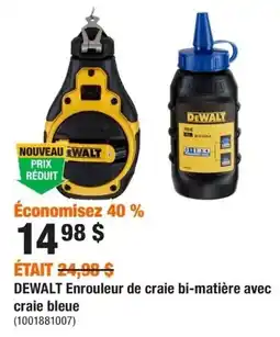 Home Depot DeWalt Enrouleur de craie bi-matière avec craie bleue offer