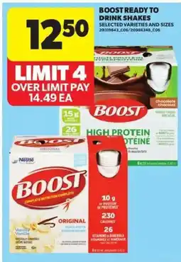 Atlantic Superstore Boost ready to drink shakes offer