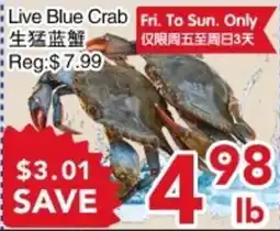 Yours Food Mart Live Blue Crab offer