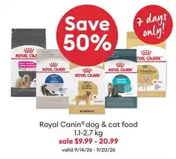 Petsmart Royal Canin dog & cat food offer