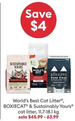 Petsmart World's Best Cat Litter , BOXIECAT & Sustainably Yours cat litter offer