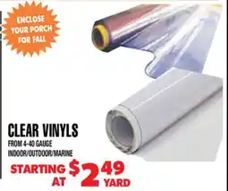 Len's Mill Stores CLEAR VINYLS offer