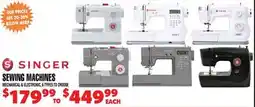 Len's Mill Stores SINGER SEWING MACHINES offer