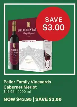 LCBO Peller Family Vineyards Cabernet Merlot offer