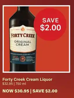 LCBO Forty Creek Cream Liquor offer