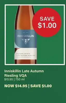 LCBO Inniskillin Late Autumn Riesling VQA offer