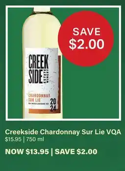 LCBO Creekside Chardonnay Sur Lie VQA offer