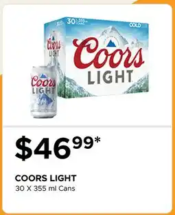 The Beer Store COORS LIGHT 30 X 355 ml Cans offer