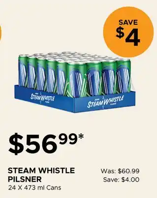 The Beer Store STEAM WHISTLE PILSNER 24 X 473 ml Cans offer
