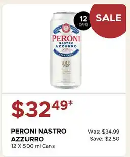 The Beer Store PERONI NASTRO AZZURRO 12 X 500 ml Cans offer