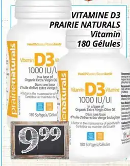 Supermarché PA VITAMINE D3 PRAIRIE NATURALS offer